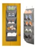 1pcs 5-Layer Over The Door Hanging Shoe Organizer, Gray Non-Woven Fabric Shoe Storage Hanging Bag,Hanging Shoe Rack 3