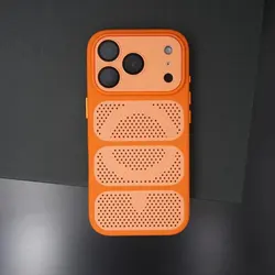 Enhanced Magnetic Cooling Shockproof Phone Case with Heat Dissipation and Hard PC Back Cover - iPhone 15 Plus (Orange)