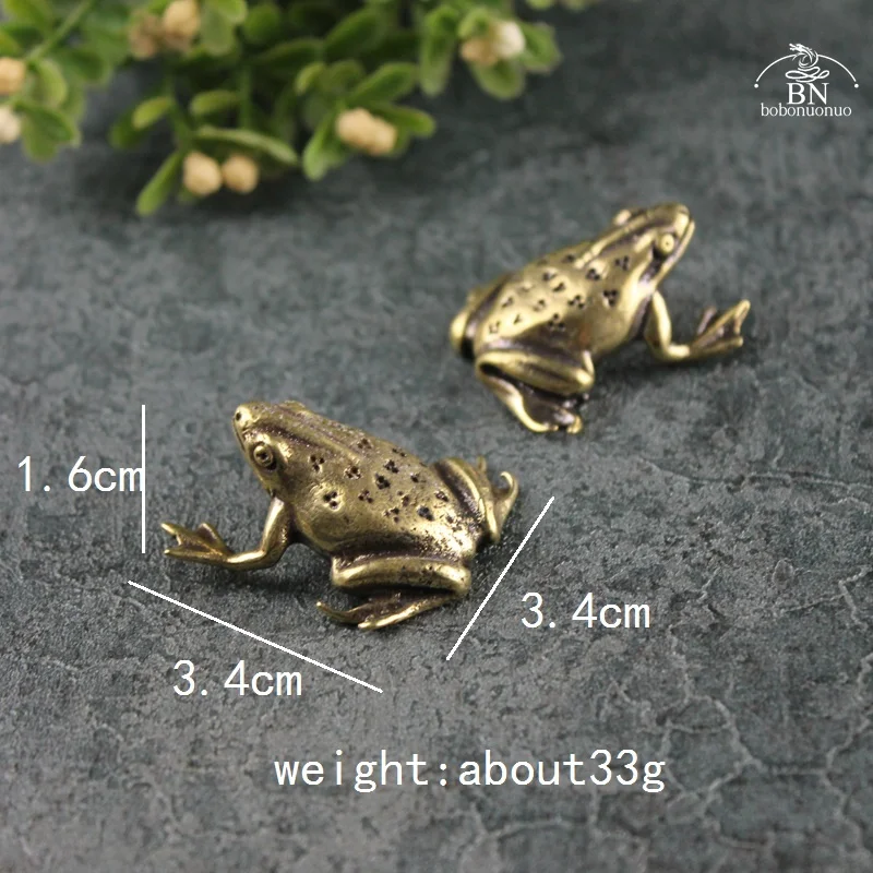 Vintage Copper Mini Frog Statue Ornaments Retro Brass Animal Figurines Toy Home Office Desk Decor Gifts