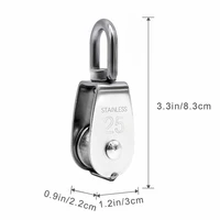 2pcs M25 Single Pulley Block Mini Rope Pulley in Stainless Steel 25mm Pulley Roller Flagpole Pulley Loading 150kg 2