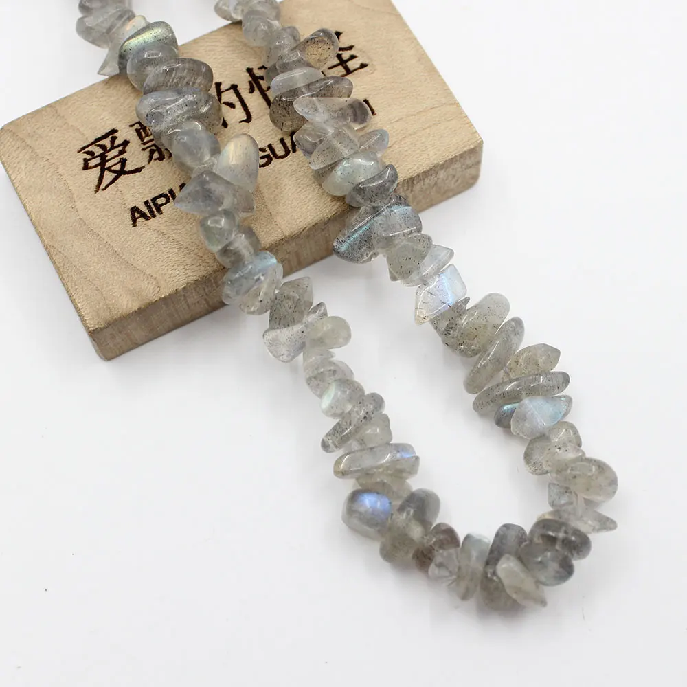5x6mm Natural Gray Labradorite Freeform Nuggets Gemstone Long Chips Strand Jewelry Making DIY