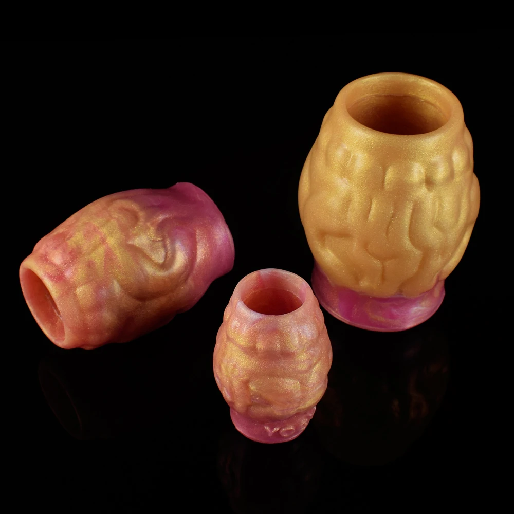 FAAK Soft Silicone Knot for Dildo Phoenix Design Penis Enlargement Ring Anal Sex Stimulate Mixed Color Sex Toys for Men Sheath — view 6