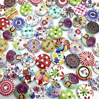 30pcs 15mm Round Button Monogrammed Christmas Stripe Plaid Button Love Scrapbooking for Wedding Decor Sewing Accessories 1