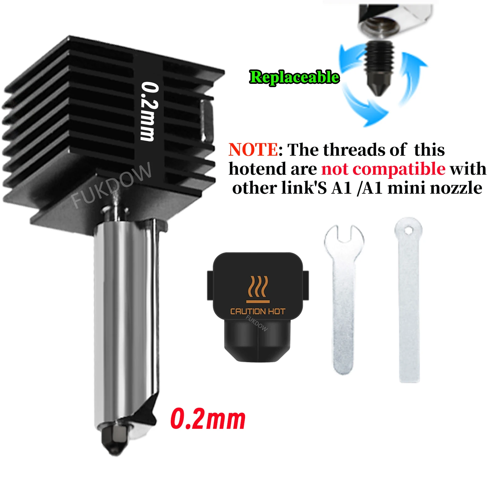 アタニBambu Lab A1 mini Combo+0.2ノズルプレート Amazon.com: 3D Printer Hotend for Bambu Lab A1 Mini 0.2mm a1