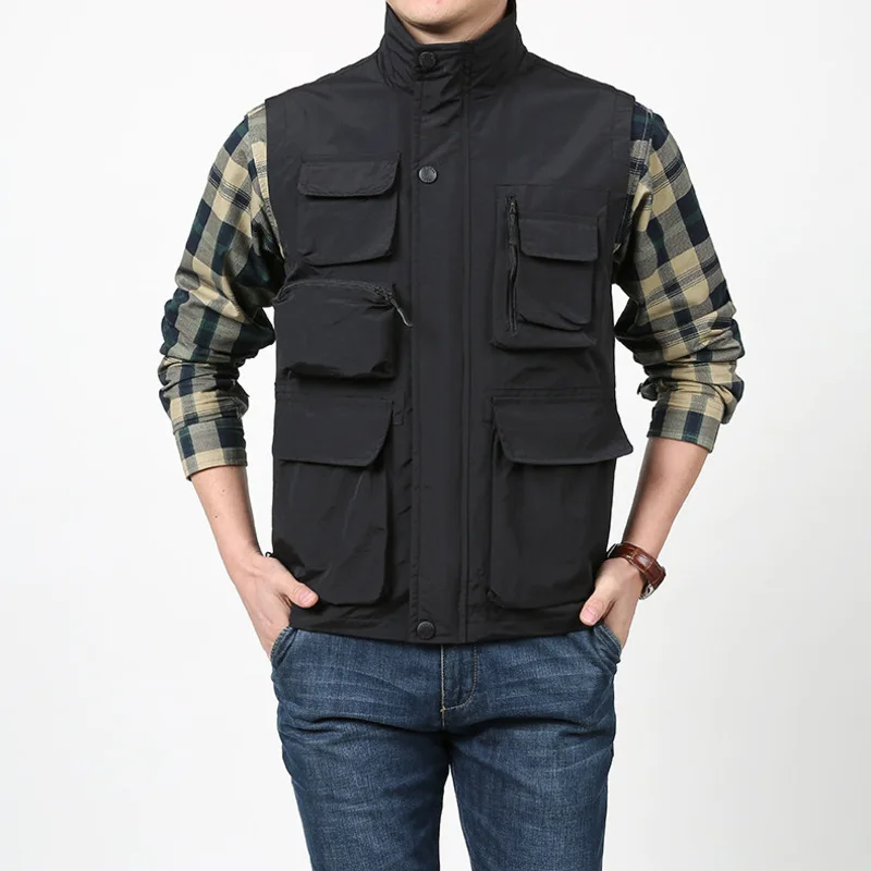 Tactical Vest for Men Hunting Fishing Clothing Men's Spring Summer Sleeveless Jacket Mesh Male Work MAN Coat Military Coats Golf