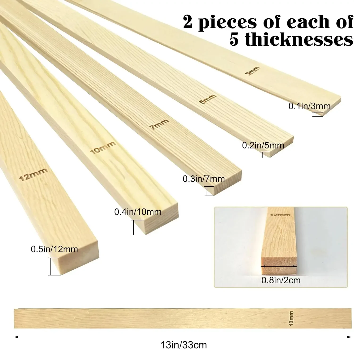 Mud Roller Mud Guide Wooden Strip Plate Forming Supplies Ceramic Craft Polymer Clay Pottery Modeling Tools Play Dough Tools 10 Pcs 5 Size