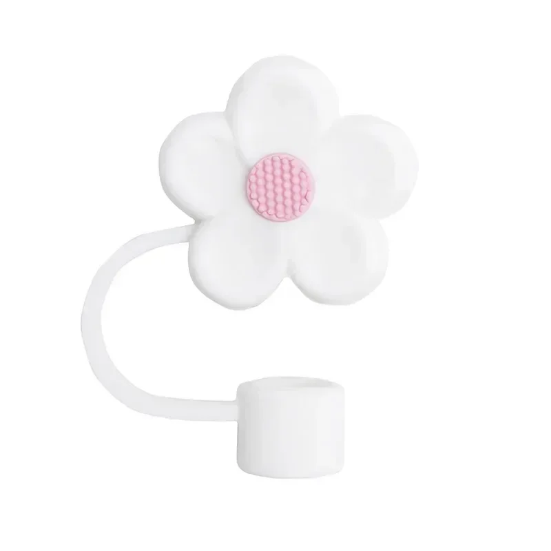 2025 New Flower Silicone Straw Covers for Stanley Cup 40oz 10mm Tumbler Cups Splash Proof Straw Toppers Kawaii