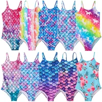 Baby Swimwear Girl Summer Swimming Beachwear Children Pool One Piece Kids Mermaid Clothes Sleeveless Straps Swimsuit 3-10 Years 1