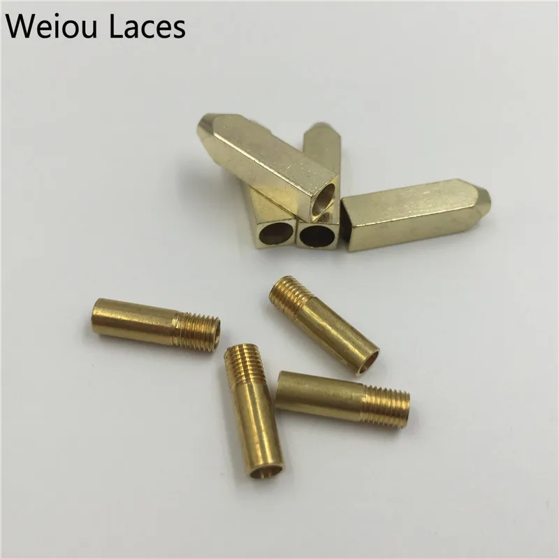 Weiou 4pcs/1 Set 5*5*19mm Gold Silver Gunblack Metal Aglet Tips Replacement Repair Shoelaces Head Aglets Ends DIY Sneaker Kits