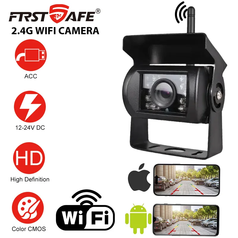 2.4GWiFi12V-24VCarroCaminhãoRVTrailerCâmeraderédevisãotraseirasemfioiOSAndroidVersão-AliExpress