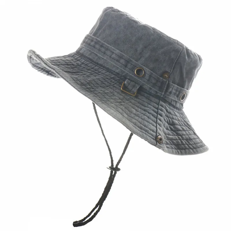 

Men's Outdoor Cotton Fisherman Hats Brim Sun Protection Hat Multipurpose Foldable Summer Climbing Fishing Tourism Bucket Hats