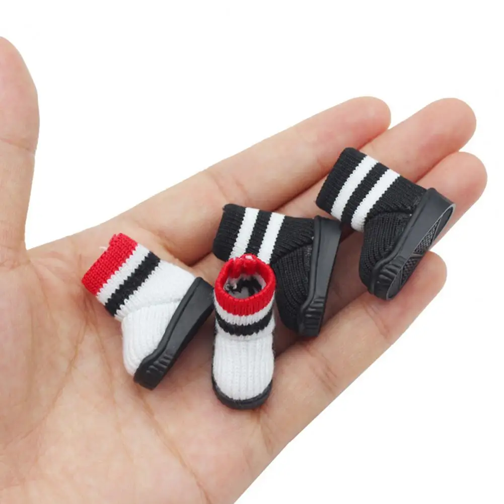 

Beautiful Miniature Shoes Knitted Decorative Girls Play House 1/12 Doll Shoes Compact Doll Shoes for Kids