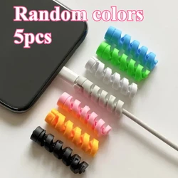 5 - Piece Spiral Charging Cable Protector Set - Durable Cable - Saving Accessories (Random 5pcs)
