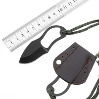 MC Mini Life-saving,Small Straight High Hardness Outdoor Knife,Gift Fruit Knife,Unpacking Tools,With Protective Cover Lanyard 2