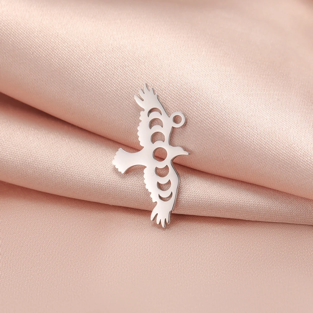 Dawapara Gotischer Hexen-Raben-Anhänger, Adler-Krähen-Eulen-Charm für Schmuckherstellung, Edelstahl-Accessoires – Detail 15