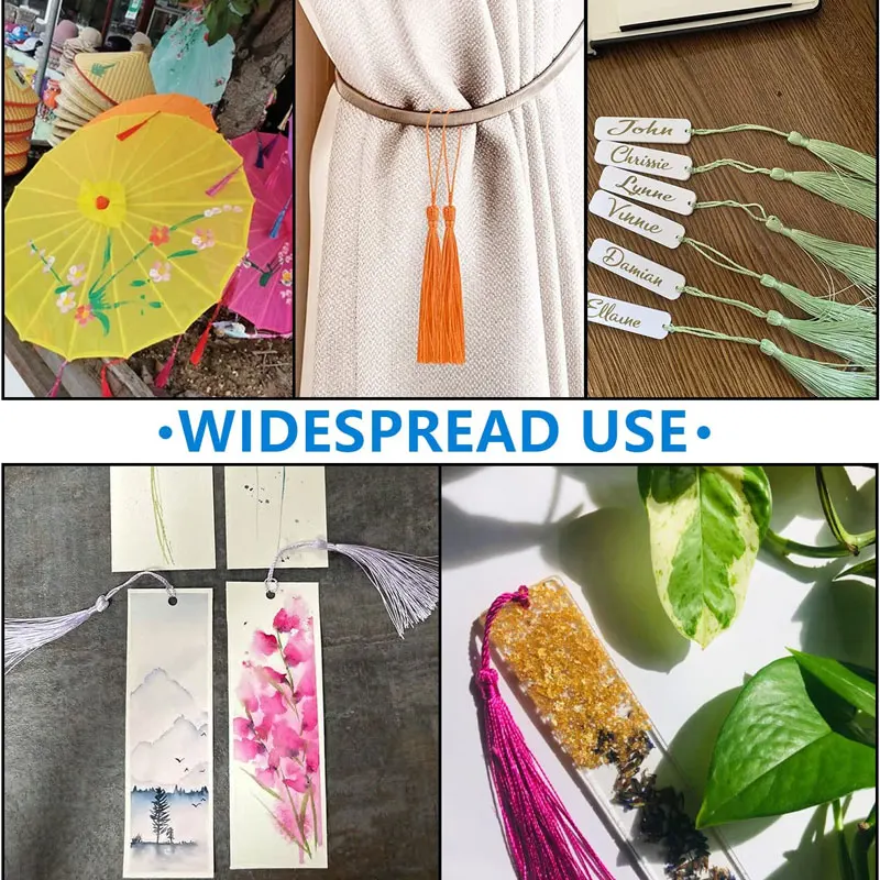 10~80Pcs Bookmark Tassels Fringe Brush Handmade Soft Craft Mini Tassels  with Loops for DIY