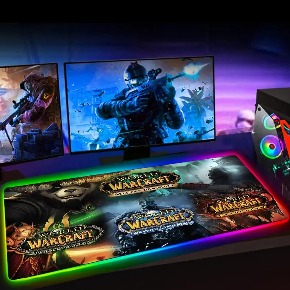 

Gaming Extended Pad W-World of Warcrafts RGB Mouse Pad Computer Mat Pc Gamer Large Led Backlight Mousepad Luminescence Accessory