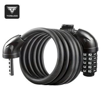 TOSUOD Lucchetto antifurto per cavo per bici, lucchetto portatile con password a combinazione a 5 cifre per bici da strada MTB E-Bike Ciclismo