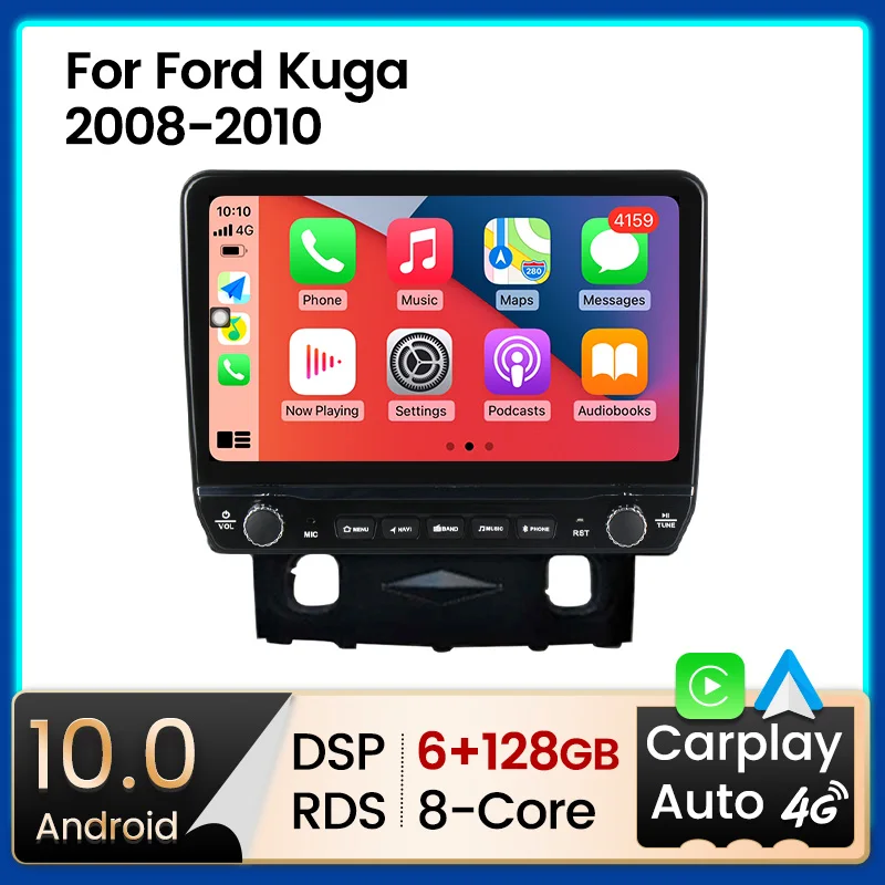 Автомагнитола для Ford Kuga 2008-2010 мультимедийный плеер с большим экраном и кнопками