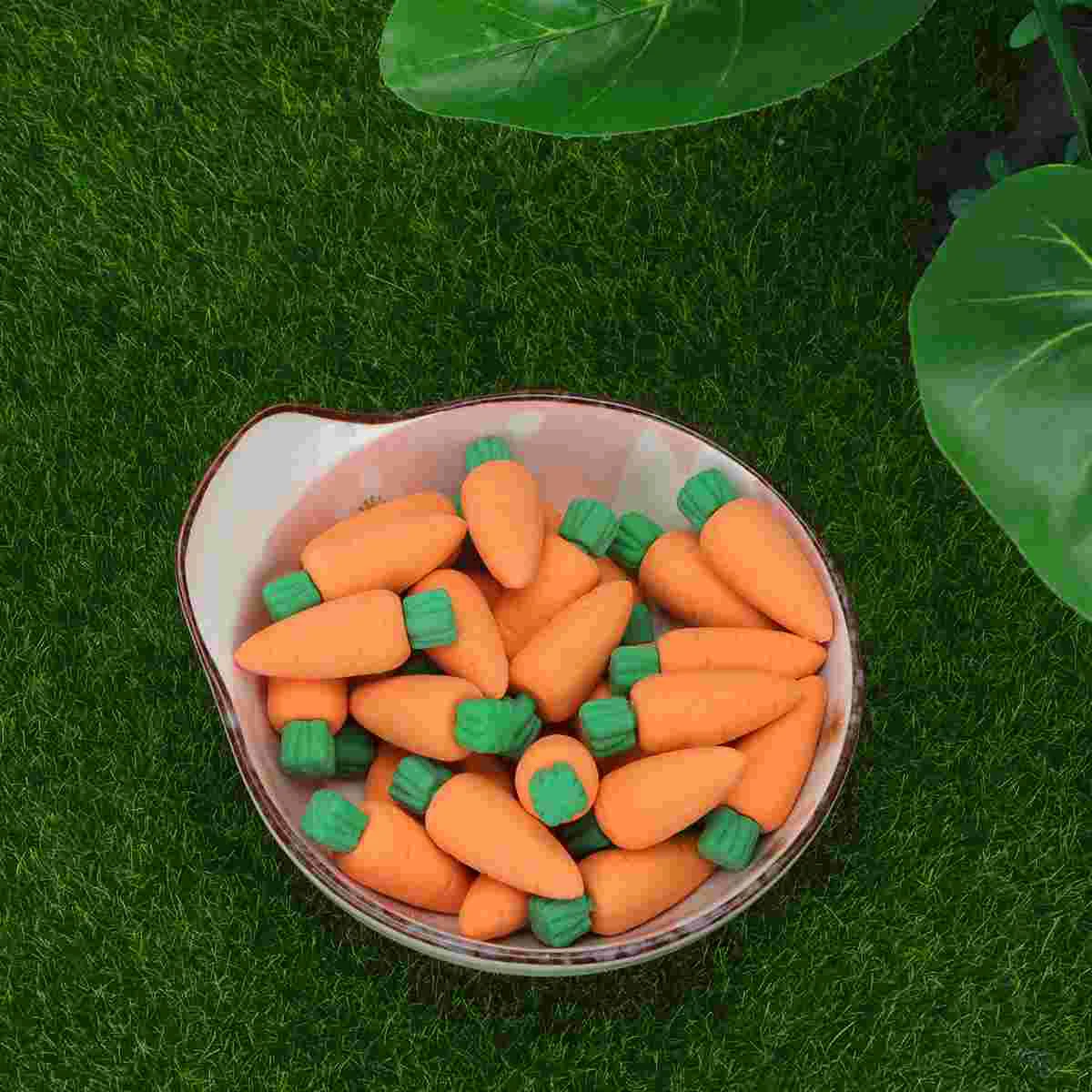 

30 Pcs Erasers for Kids Creative Rubber Stationery Mini Pencil Carrot Shape Student