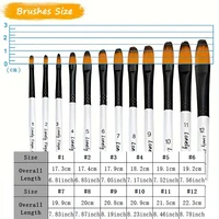 12 Pcs/set Nylon Hair Wooden Handle Watercolor Paint Brush Pen Set Learning DIY Oil Acrylic Painting Art Paint Brushes Supplies 2