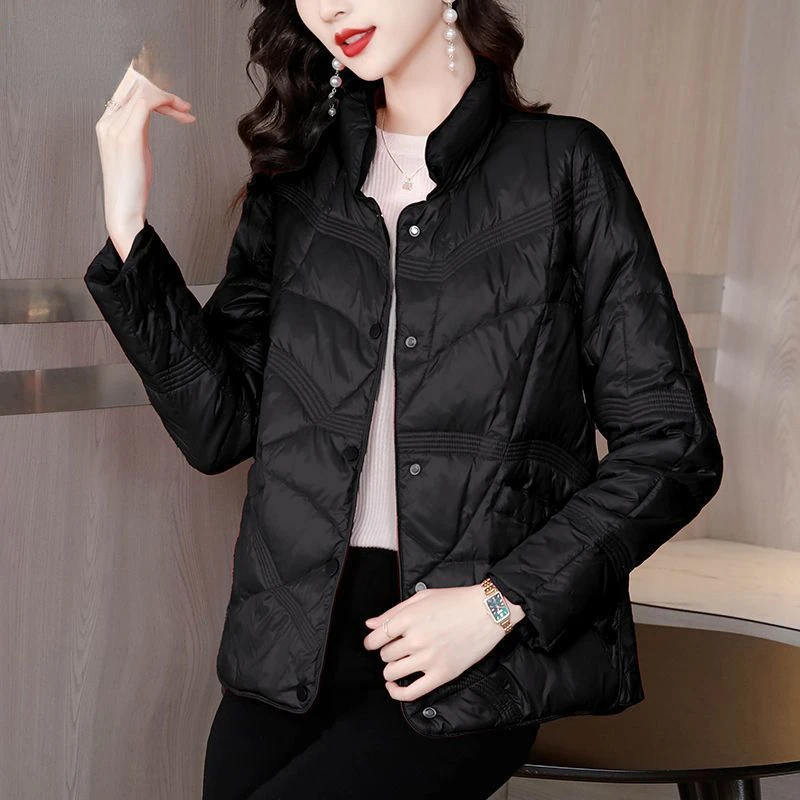 

Женский Двухсторонний пуховик на белом утином пуху, в стиле ретро, Зимняя Толстая теплая куртка в стиле пэчворк с воротником-стойкой, G818