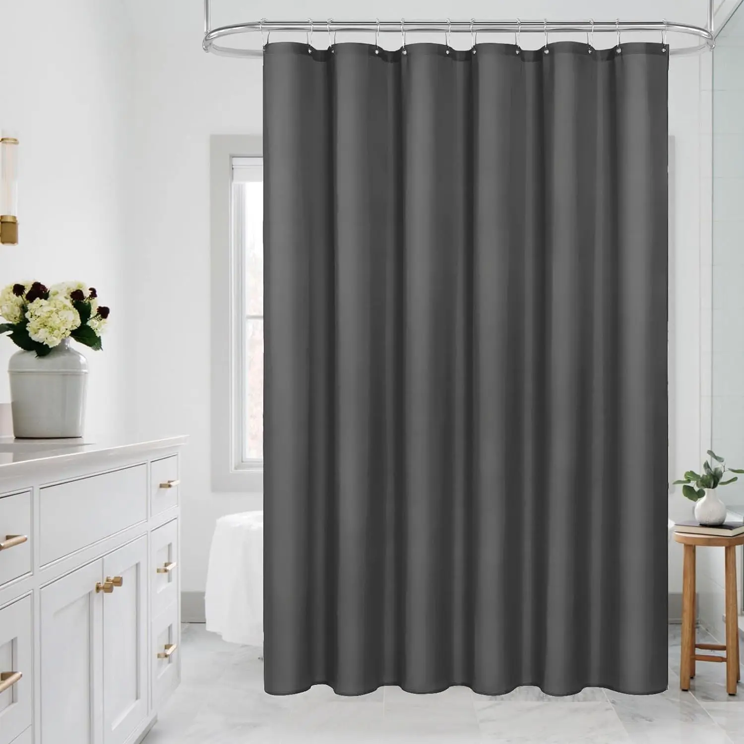 1PCdarkgreyfabricshowercurtainlinermodernbathroomsimpleshower