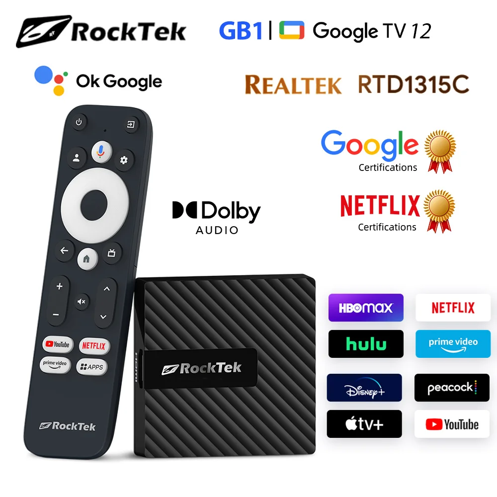 Rocktek Dolby Vision Hulu Rocktek RT-G2 Google Certified Android