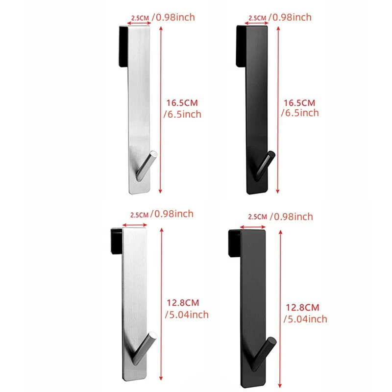 Description Picture 6 of itemStainless Steel Over Door Hanging Rack Bathroom Shower Door Hook For Towel Clothes Hanger Glass Door Bathroom Supplies
