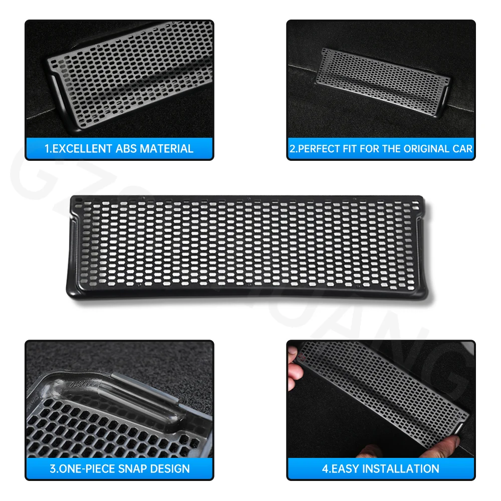 2pcs ABS Under Seat Grille Protector Air Condition Outlet Floor Vent Covers  For Tesla Model 3 Model Y 2021 2022 2023 Accessories