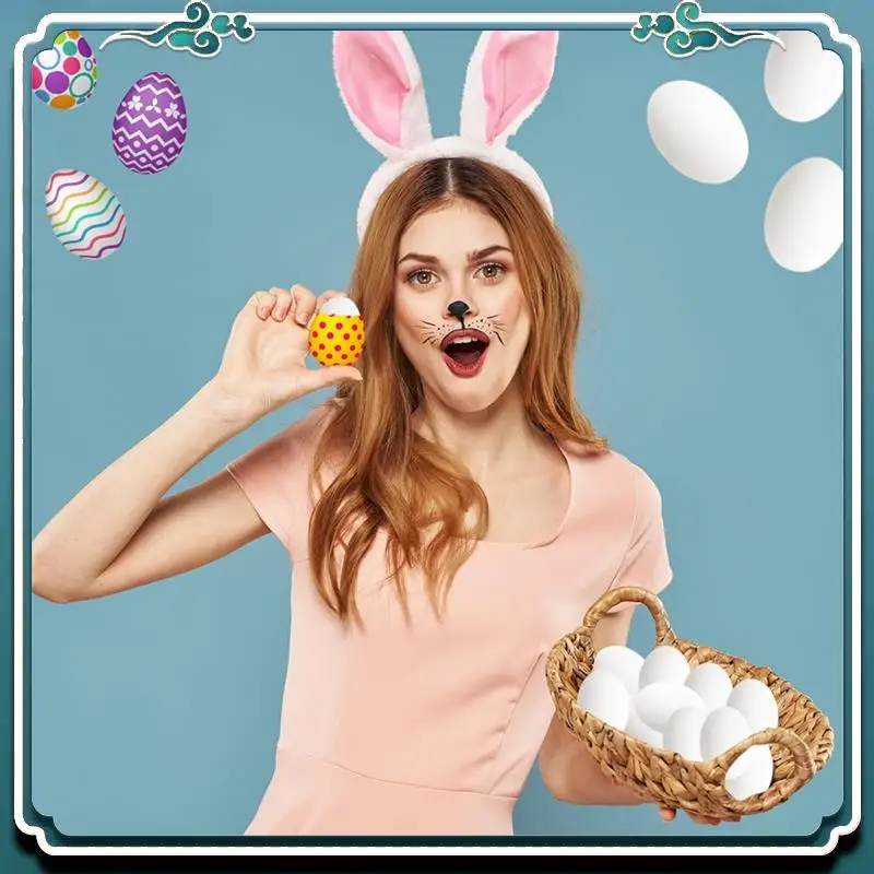 Wooden Fake Eggs White Wooden Eggs, Perfect For Easter Crafts, Decor And Egg Hunts, Easy Install Easy To Use 2.3 Inches (6-Pack)
