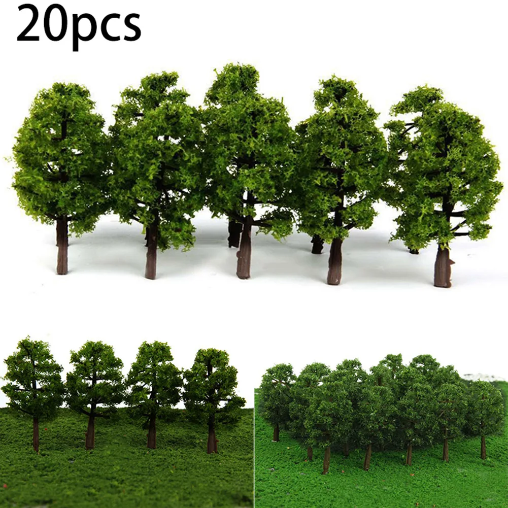 

20Pcs 9CM Mini Model Trees Micro Landscape Decor Train Layout Accessories DIY Plastic Model Scenery Railroad Decoration