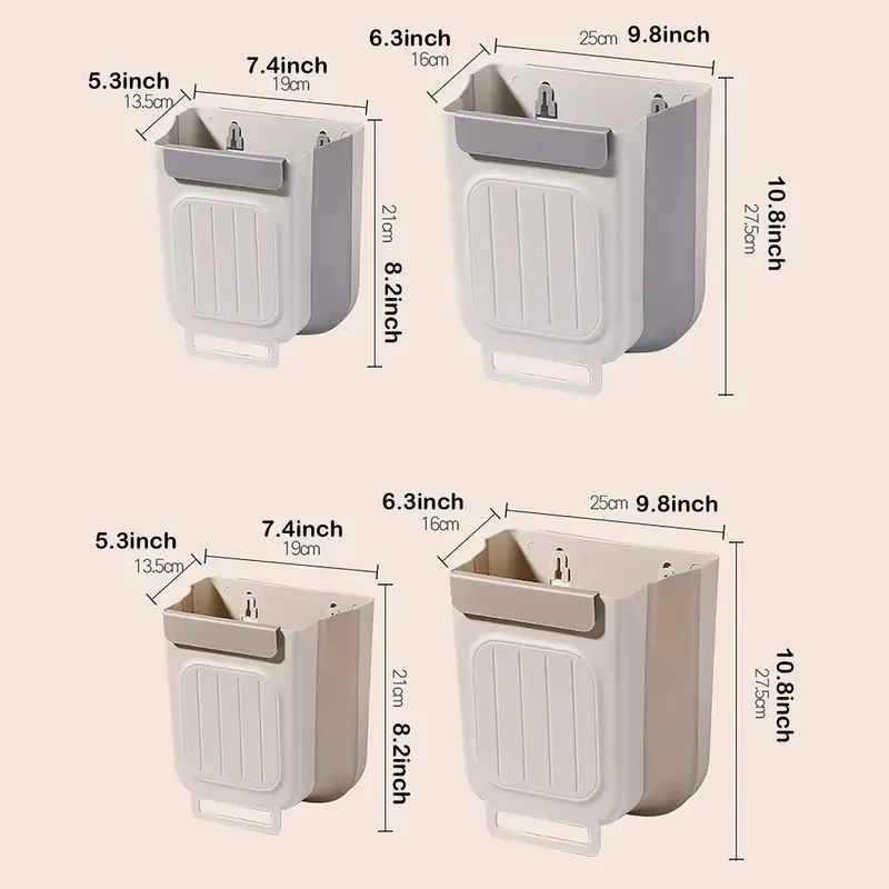 Trash Can Foldable Hanging Trash Can Kitchen Cabinet Door Hanging Garbage Storage Bucket Thickened And Large Diameter More Durable 1pc