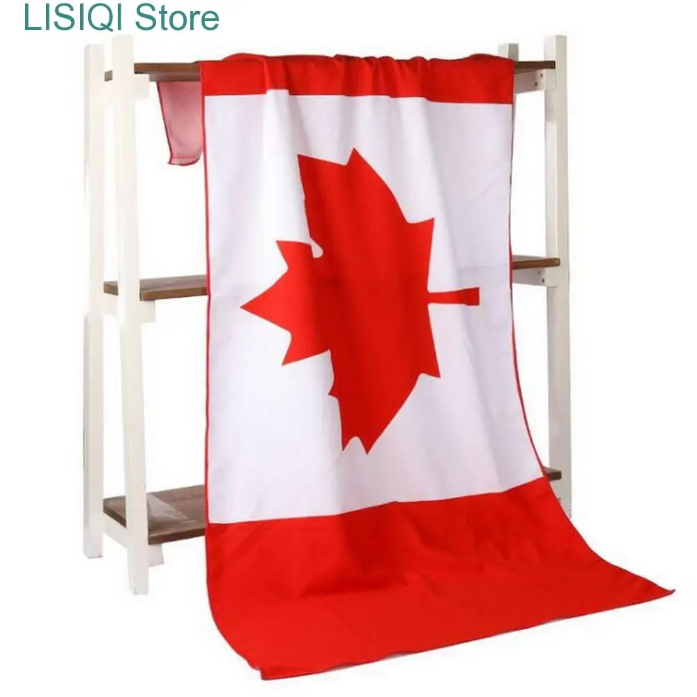 

New Canadian Maple Leaf Flag Bath Towel Microfiber Printing Activity Beach Towel Hair Super Soft Water 70*140 Cm