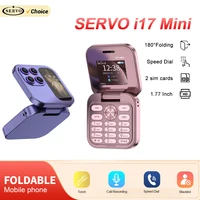 SERVO i17 mini Foldable Mobile Phone GSM 2 SIM Card Magic Voice FM Radio Blacklist Type-C 1.77" Screen Small Flip Telephones