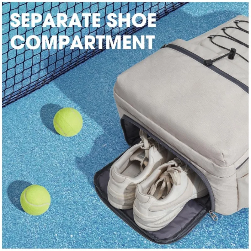 Tennis Bag Portable Tennis Backpack Large Capacity Ball Pack Racket Storage Daypack Outdoor Pickleball Bag with Shoe Compartment 3