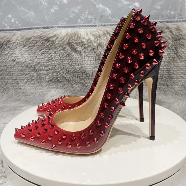 Women Red Bottom Spike Heels High Heel  Shoes Spikes Red Bottom - Red  Women Toe High - Aliexpress