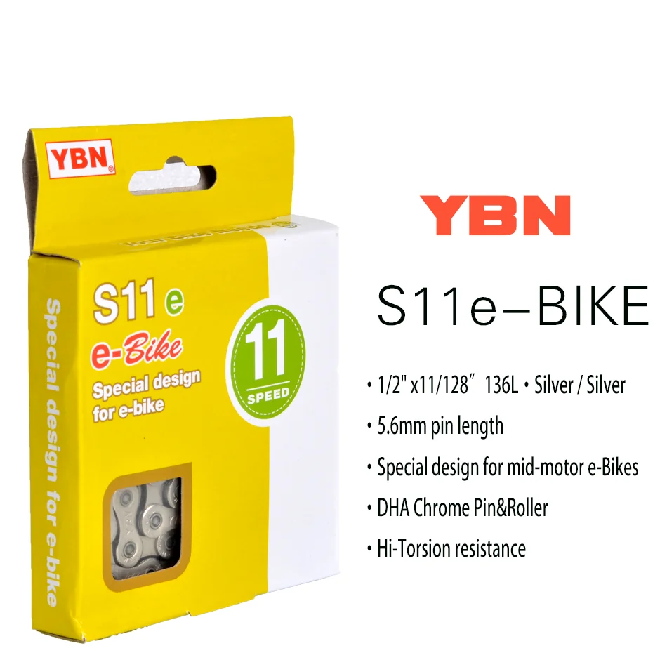 YBN Catena E-Bike 8 9 10 11 12 velocità Velocidade Design speciale 136 catene a maglie 9V 10V 11V 12V per SHINANO Mid-Motor BOSCH E-Bike - immagine 4
