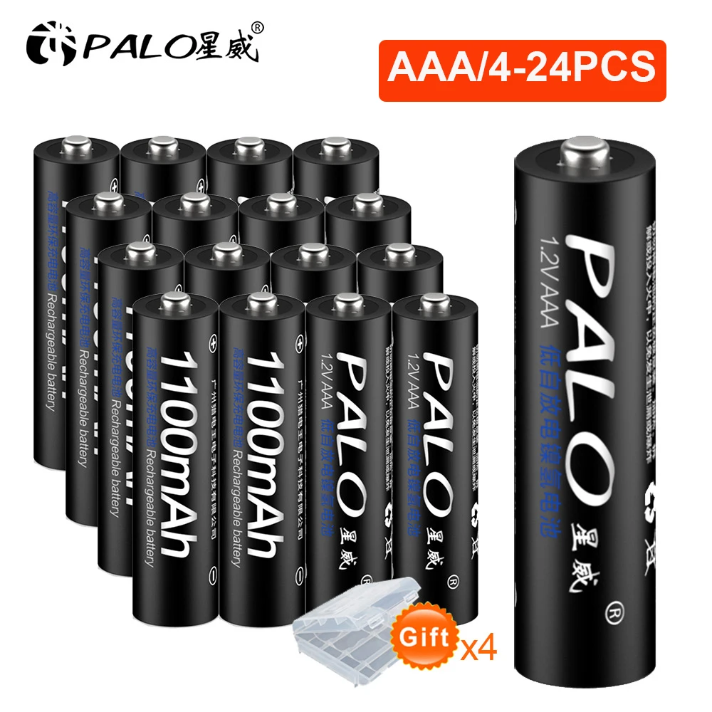 PALO 4-16Pcs 1100mAh AAA Rechargeable Battery 1.2V Ni-MH AAA Battery Rechargeable 3A Batteries Battery Rechargeable aaa Battery