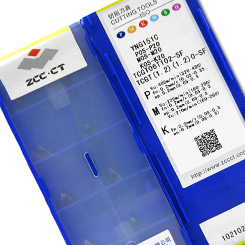 Zcc.Ct Tcgt06T102-Sf Yng151C/Tcgt090204-Sf Yng151C/Tcgt110304-Sf Yng151C/Tcgt110304-Sf Yng151 Inserti In Metallo Duro Cnc 10 Pz/Scatola