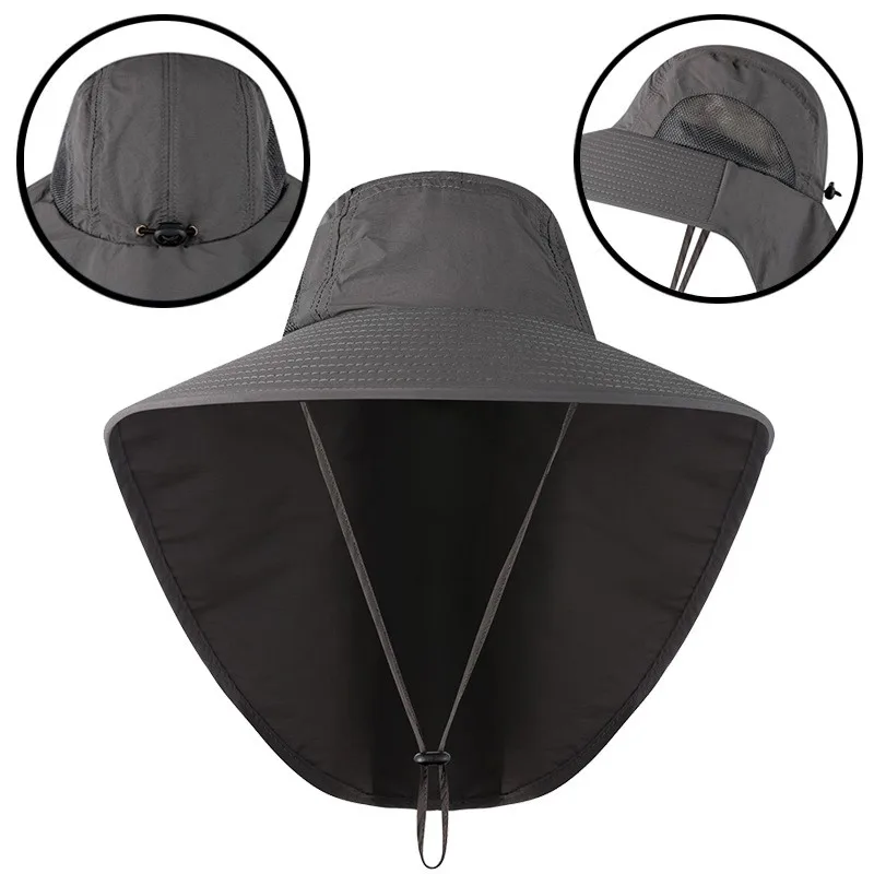 Sun Hat Widen Brim UPF40+ Fisherman Fishing Hat Sunshade Nylon Quick Dry Breathable Sun Shield Cycling Climbing Running Hats Soft Wear