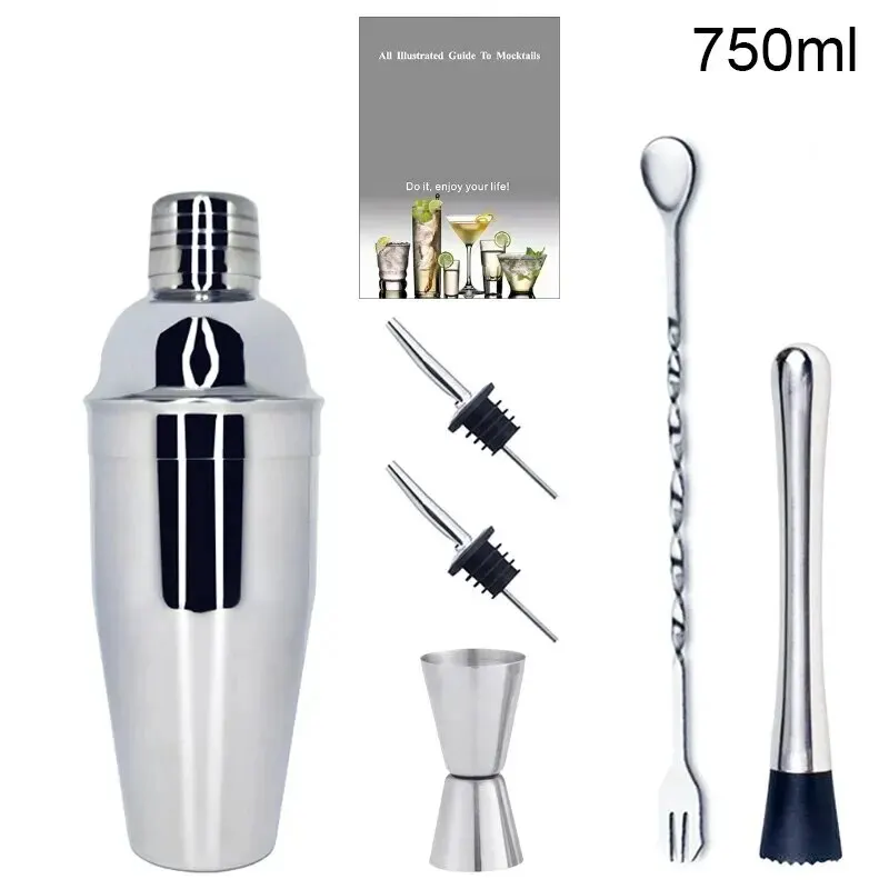 Premium Cocktail Shaker Set with Recipe Guide - Complete Bartending Kit with Bar Tools and Accessories