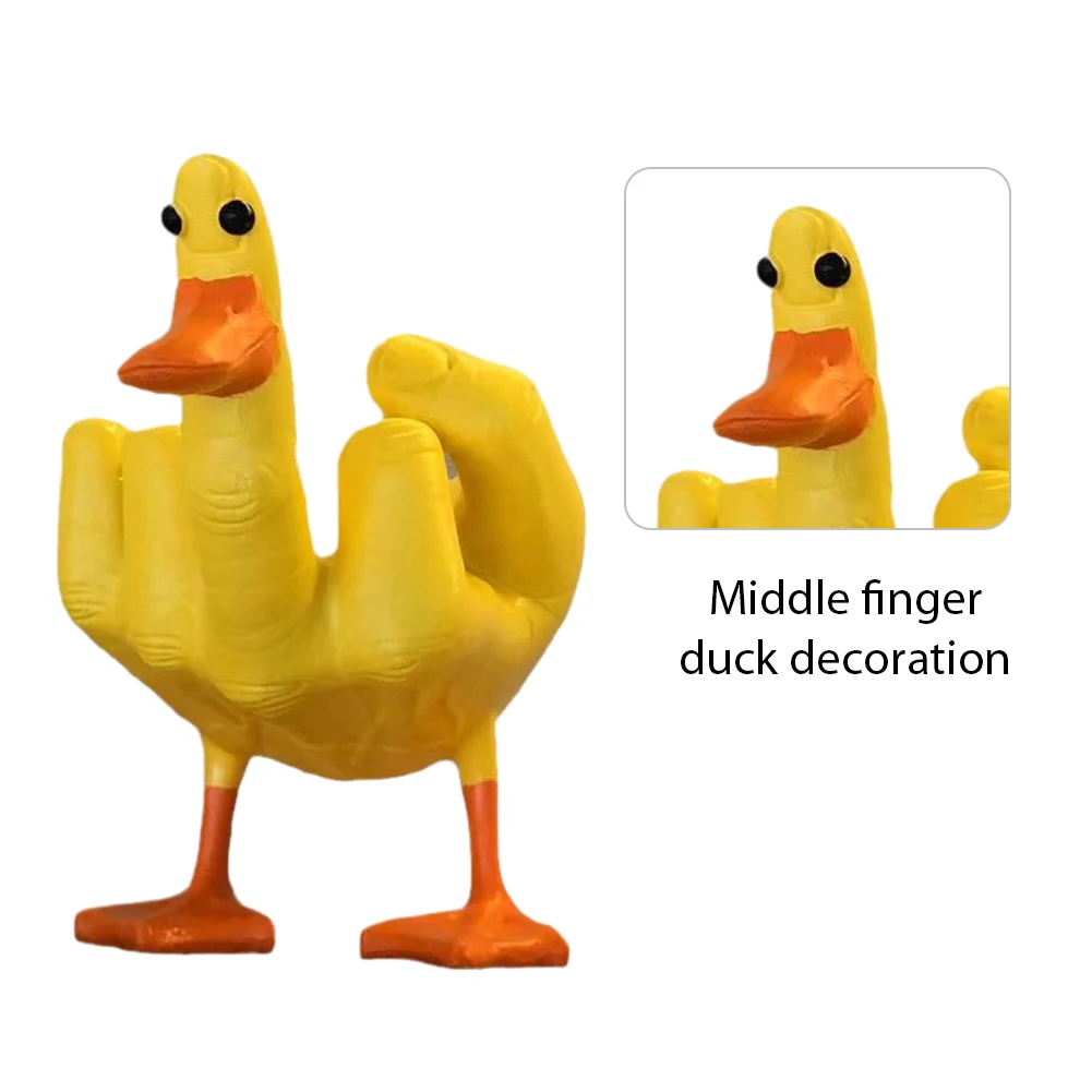 1/2 stücke Mittelfinger Ente die Ente yo lustiges Geschenk humorvolle Harz  Figur Mittelfinger Ente Skulptur Dekoration Geschenk für Kinder - AliExpress