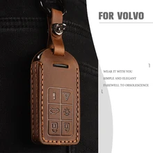 

Top Layer Cowhide Car Key Case Cover Fashion Retro Car Key Shell Car Accessories for Volvo XC60 S60 XC90 Smart 5 Keys 6 Keys