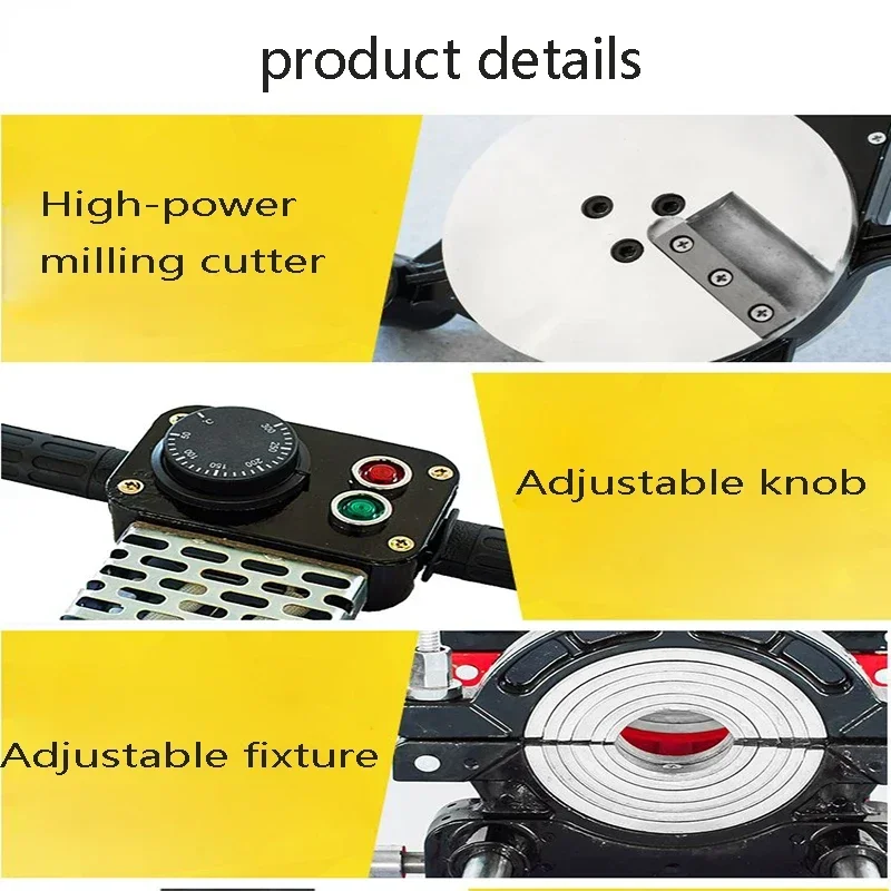Enhanced 63-160mm Manual Hot Melt Hydraulic four Ring Docking Machine PE/ PPR/ PB/ PVDF Pipe Butt Welding Machine 4