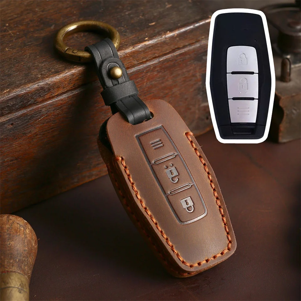 2/3/4 Bottons Leather Car Smart Key Remote Case Fob Shell Keychian for Mitsubishi Outlander Car Key Cover Accessories key case key case cover car key shell