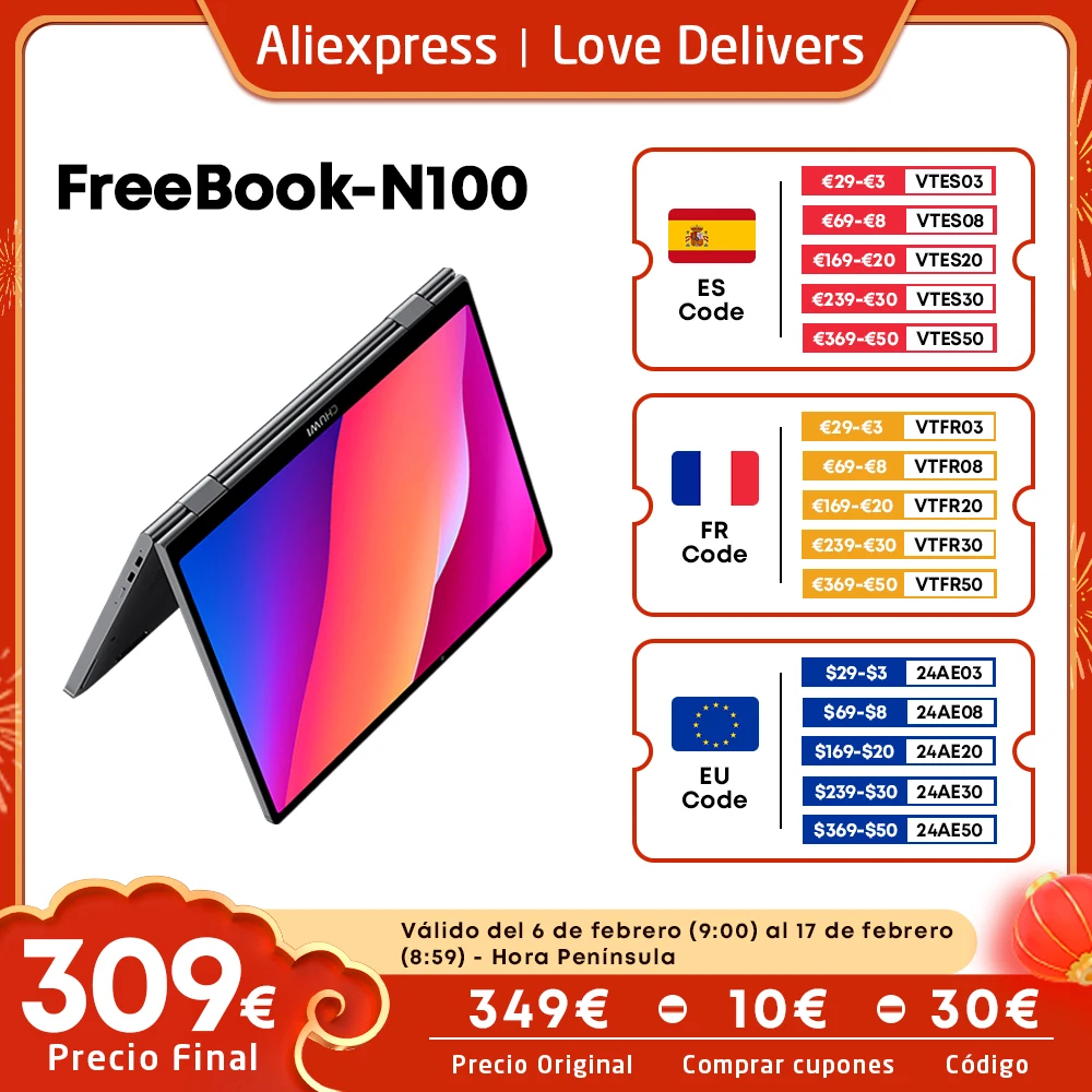 Chuwi Freebook 360 ° Laptop Tablet 13.5 Pollici Fhd Touch Screen Windows 11 Intel N100 Quad Core 12Gb Lpddr5 512G Ssd Wifi6