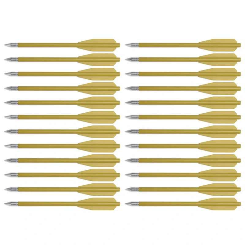 High-Performance Carbon Crossbow Bolts with Vanes - Set of 60, Ideal for Mini Bow Archery and Target Practice - Yellow