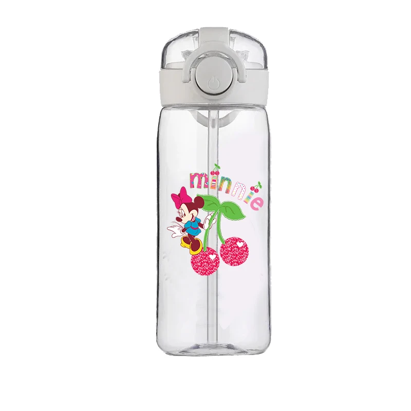 Disney Minnie Mouse Cute Cartoon Straw Cup Girls Children Students Drop-Resistant New Summer Water Glass Good-looking Portable 4