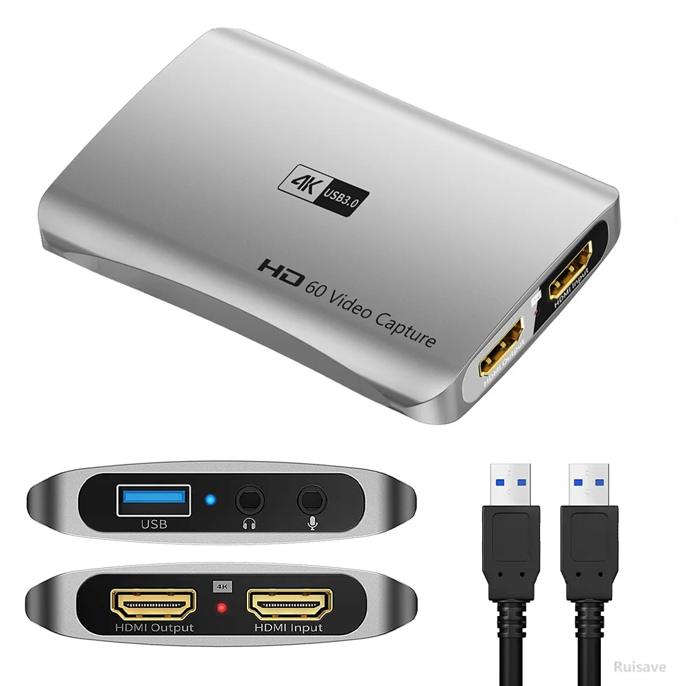 Boîtier d'enregistrement et diffusion en direct sur carte d'acquisition 4K  30fps, HDMI vers USB C, pour PS4 5 et Nintendo Switch - AliExpress